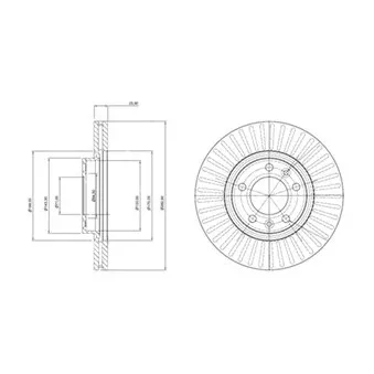 Jeu de 2 disques de frein avant DELPHI BG3835