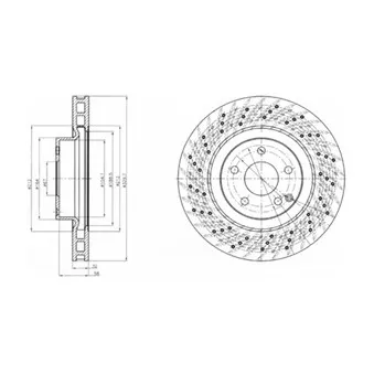 Jeu de 2 disques de frein avant DELPHI BG3883