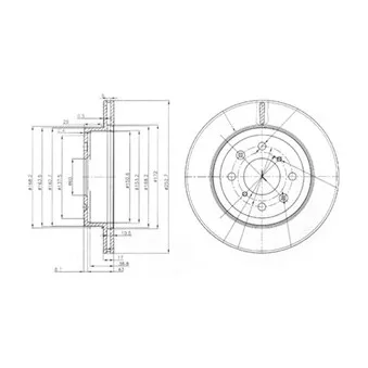 Jeu de 2 disques de frein avant DELPHI BG3884