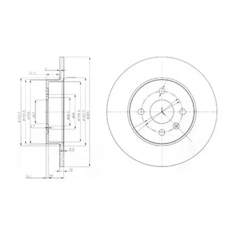 Jeu de 2 disques de frein arrière DELPHI BG3885