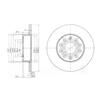 Jeu de 2 disques de frein arrière DELPHI BG3890C