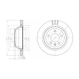 Jeu de 2 disques de frein arrière DELPHI BG3894