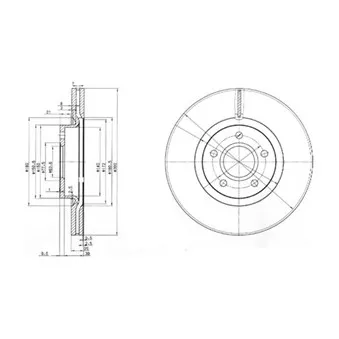 Jeu de 2 disques de frein avant DELPHI BG3895