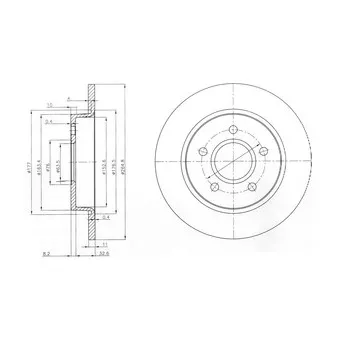 Jeu de 2 disques de frein arrière DELPHI BG3896C