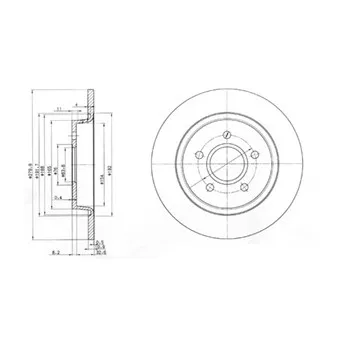 Jeu de 2 disques de frein arrière DELPHI BG3897