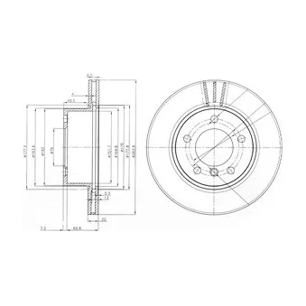 Jeu de 2 disques de frein avant DELPHI BG3899C