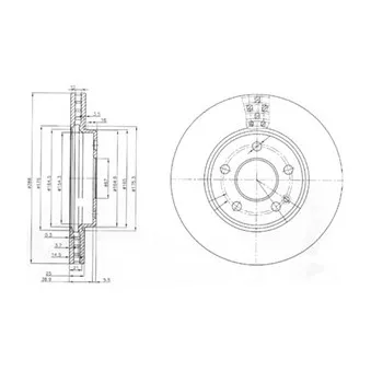 Jeu de 2 disques de frein avant DELPHI BG3909