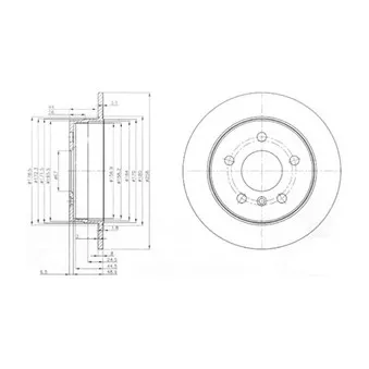 Jeu de 2 disques de frein arrière DELPHI BG3910