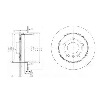 Jeu de 2 disques de frein arrière DELPHI