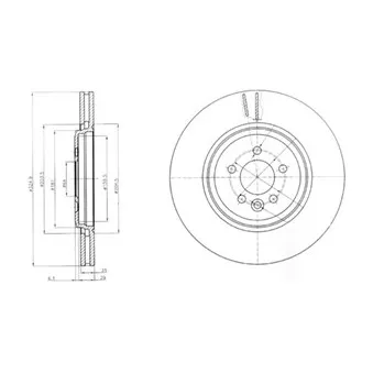 Jeu de 2 disques de frein avant DELPHI