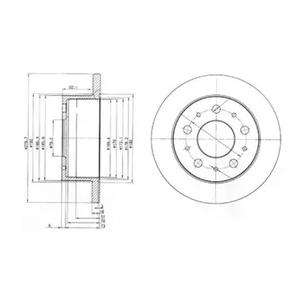 Jeu de 2 disques de frein arrière DELPHI BG3923