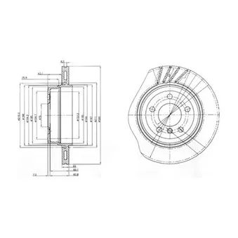 Jeu de 2 disques de frein arrière DELPHI BG3943