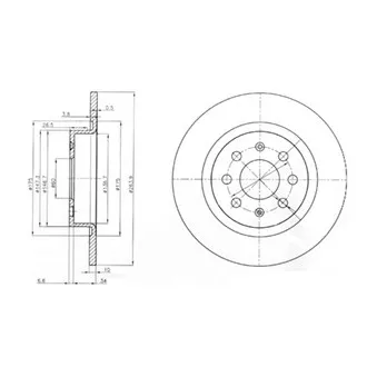 Jeu de 2 disques de frein arrière DELPHI BG3945