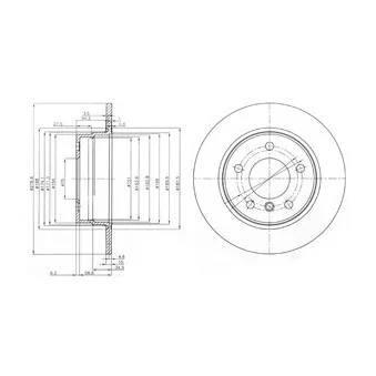 Jeu de 2 disques de frein arrière DELPHI BG3948C