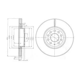 Jeu de 2 disques de frein avant DELPHI BG3953C