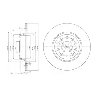 Jeu de 2 disques de frein arrière DELPHI BG3954