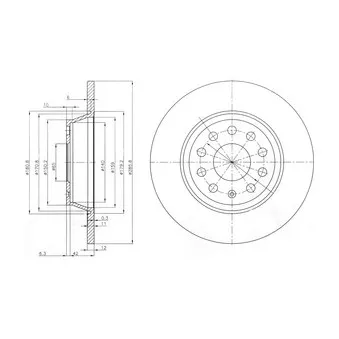 Jeu de 2 disques de frein arrière DELPHI BG3954C