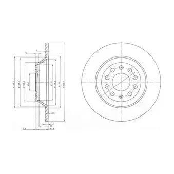 Jeu de 2 disques de frein arrière DELPHI BG3956