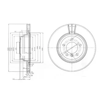 Jeu de 2 disques de frein avant DELPHI BG3959