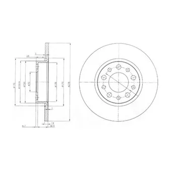 Jeu de 2 disques de frein arrière DELPHI BG3994