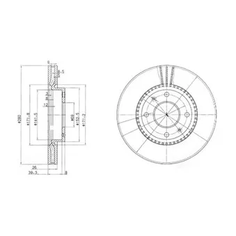 Jeu de 2 disques de frein avant DELPHI BG4013