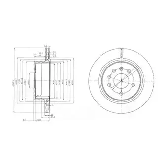 Jeu de 2 disques de frein arrière DELPHI BG4043