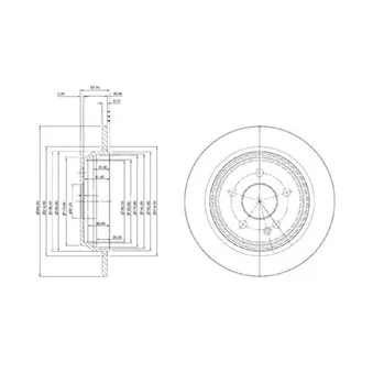 Jeu de 2 disques de frein arrière DELPHI BG4063