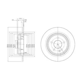 Jeu de 2 disques de frein arrière DELPHI BG4063C