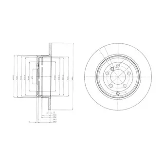 Jeu de 2 disques de frein arrière DELPHI BG4066