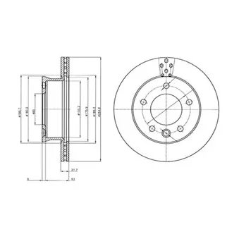 Jeu de 2 disques de frein avant DELPHI BG4067