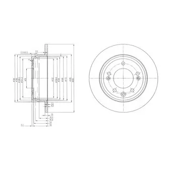 Jeu de 2 disques de frein arrière DELPHI BG4082C