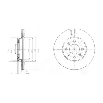 Jeu de 2 disques de frein avant DELPHI