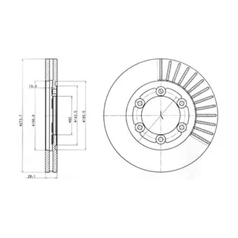 Jeu de 2 disques de frein avant DELPHI