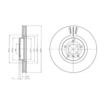 Jeu de 2 disques de frein avant DELPHI