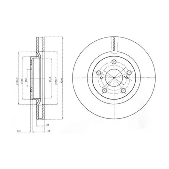 Jeu de 2 disques de frein avant DELPHI BG4114