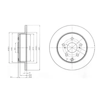 Jeu de 2 disques de frein arrière DELPHI BG4115