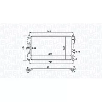 Radiateur, refroidissement du moteur MAGNETI MARELLI 350213206500