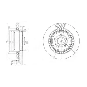 Jeu de 2 disques de frein arrière DELPHI BG4144