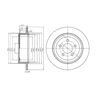 Jeu de 2 disques de frein arrière DELPHI BG4159