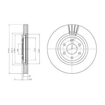 Jeu de 2 disques de frein avant DELPHI BG4176