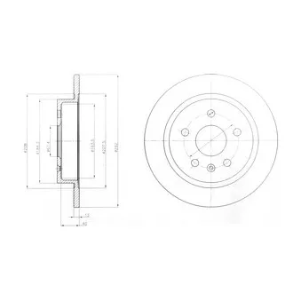 Jeu de 2 disques de frein arrière DELPHI BG4188C