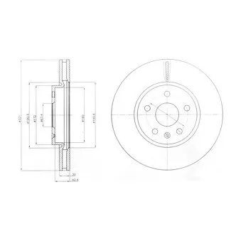 Jeu de 2 disques de frein avant DELPHI BG4189C