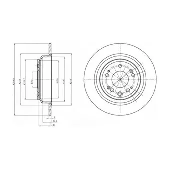 Jeu de 2 disques de frein arrière DELPHI BG4196