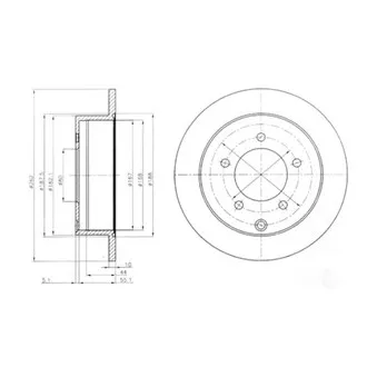 Jeu de 2 disques de frein arrière DELPHI BG4198