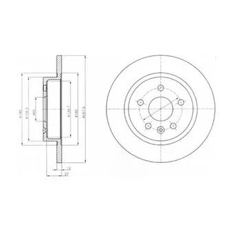 Jeu de 2 disques de frein arrière DELPHI BG4199