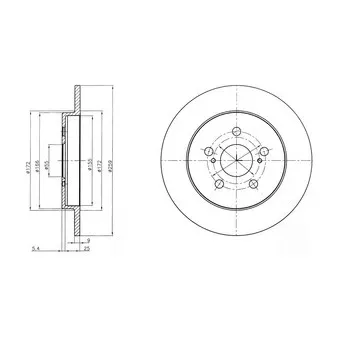 Jeu de 2 disques de frein arrière DELPHI BG4201C