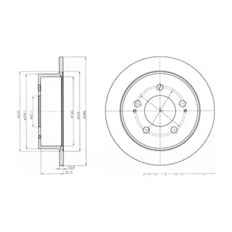 Jeu de 2 disques de frein arrière DELPHI BG4220