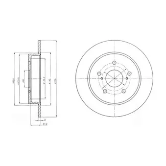 Jeu de 2 disques de frein arrière DELPHI