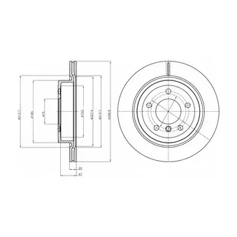 Jeu de 2 disques de frein arrière DELPHI