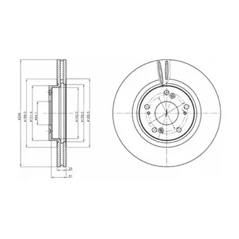 Jeu de 2 disques de frein avant DELPHI BG4224